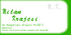 milan krajcsi business card